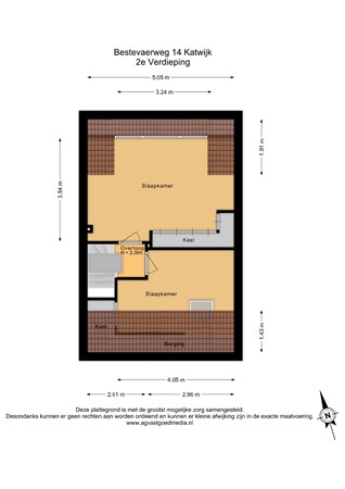 Floorplan - Bestevaerweg 14, 2225 PC Katwijk